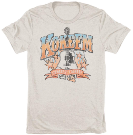 KOKE-FM Flame Guitar T-Shirt - Oatmeal